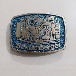 Schlumberger Truck vintage belt buckle – front view