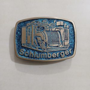 Schlumberger Truck vintage belt buckle – front view
