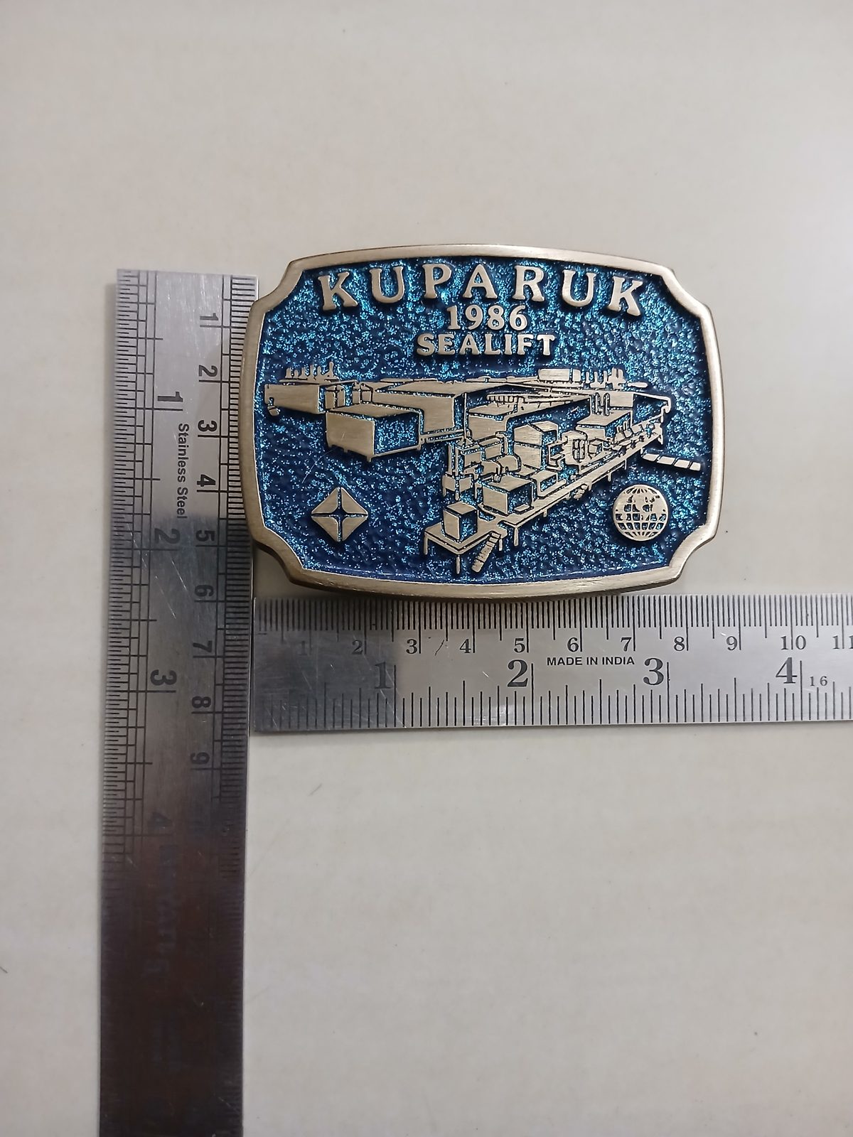Sealift Vintage Belt Buckle – With ruler for size Sealift vintage belt buckle – with ruler for size