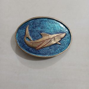 Shark vintage belt buckle – front view