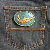 Shark vintage belt buckle – on jeans back pocket