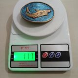 Shark vintage belt buckle – on scale showing weight
