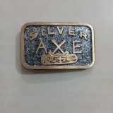 Silver Axe vintage belt buckle – front view