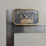 Silver Axe vintage belt buckle – with ruler for size