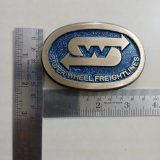 Silver Wheel Freightlines vintage belt buckle – with ruler for size