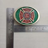Silverton Vol Fire Co 35th Year vintage belt buckle – with ruler for size