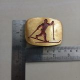 Skier vintage belt buckle – with ruler for size