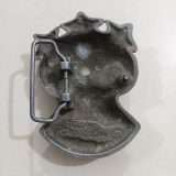 Skull Red Eyes vintage belt buckle – back view
