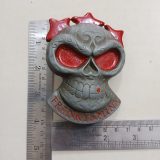 Skull Red Eyes vintage belt buckle – with ruler for size