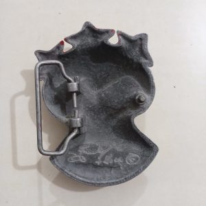 Skull Red Eyes vintage belt buckle – back view