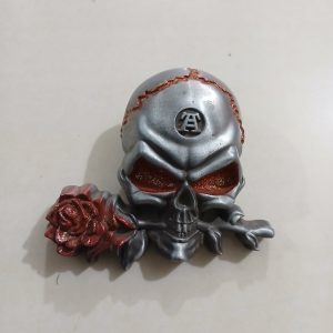 Skull Rose vintage belt buckle – front view