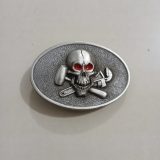 Skull Wrenches vintage belt buckle – front view