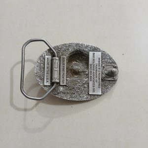Skull Wrenches vintage belt buckle – back view