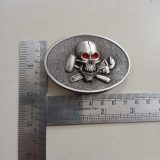 Skull Wrenches vintage belt buckle – with ruler for size
