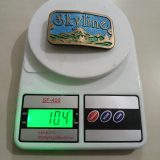 Skyline vintage belt buckle – on scale showing weight