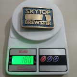 Skytop Brewster vintage belt buckle – on scale showing weight