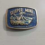 Sleeper Mine AMAX Winnemucca Nevada vintage belt buckle – front view