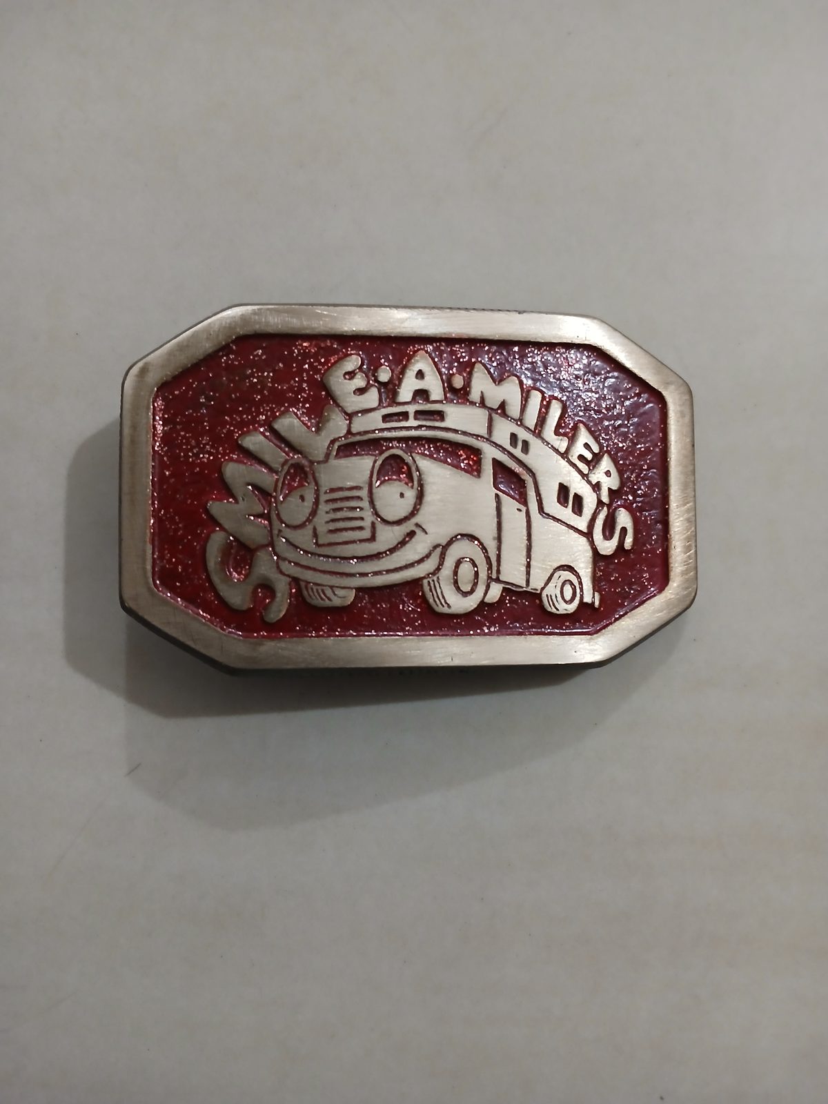 Smile-A-Milers Vintage Belt Buckle – Front view Smile-A-Milers vintage belt buckle – front view