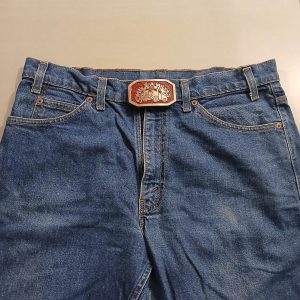 Smile-A-Milers vintage belt buckle – worn on belt with jeans