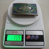 Society of Professional Well Log Analysts vintage belt buckle – on scale showing weight