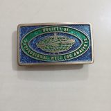Society of Professional Well Log Analysts vintage belt buckle – front view