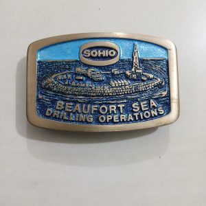 Sohio Beaufort Sea Drilling vintage belt buckle – front view