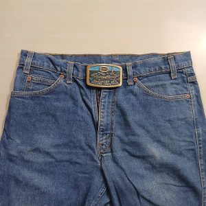 Sohio Beaufort Sea Drilling vintage belt buckle – worn on belt with jeans