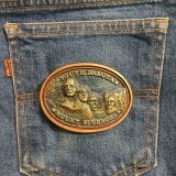 South Dakota Mount Rushmore vintage belt buckle – on jeans back pocket