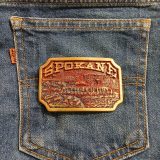 Spokane vintage belt buckle – on jeans back pocket