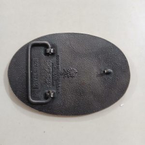 Square Dancers vintage belt buckle – back view