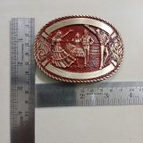 Square Dancers vintage belt buckle – with ruler for size
