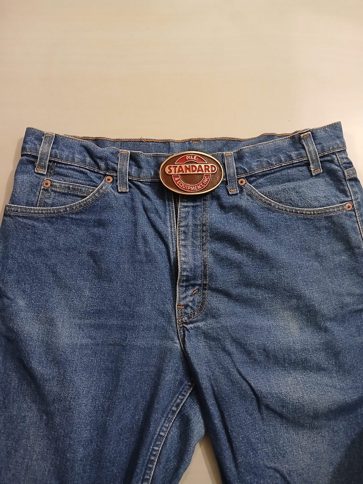 Standard Equipment Inc Vintage Belt Buckle – Worn on belt with jeans Standard Equipment Inc vintage belt buckle – worn on belt with jeans