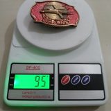 Star Wars vintage belt buckle – on scale showing weight