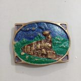 Steam Train vintage belt buckle – front view