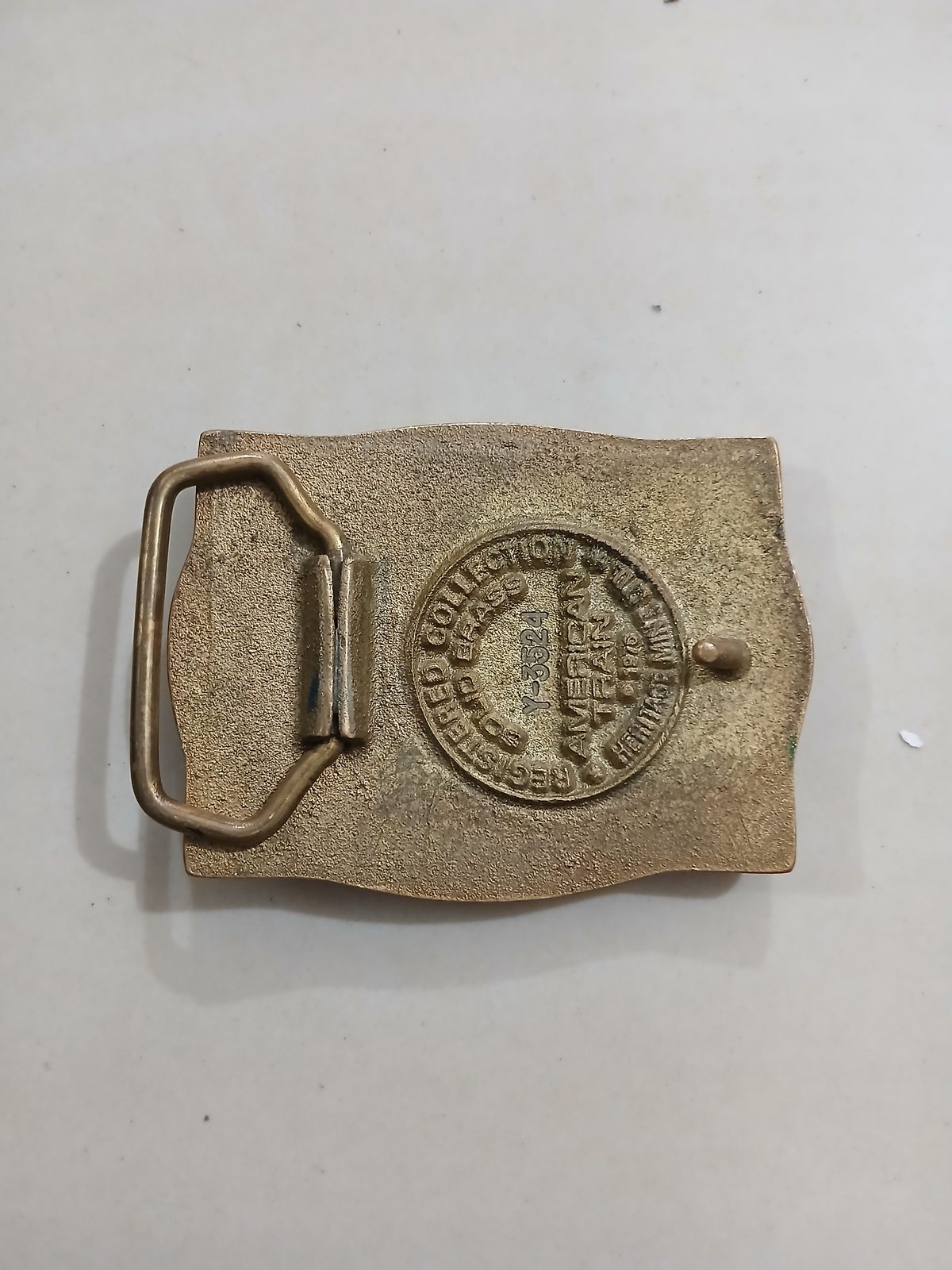Steam Train Vintage Belt Buckle – Back view Steam Train vintage belt buckle – back view