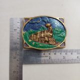 Steam Train vintage belt buckle – with ruler for size