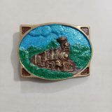 Steam Train vintage belt buckle – front view