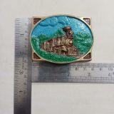 Steam Train vintage belt buckle – with ruler for size