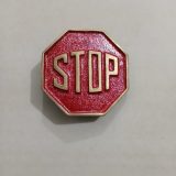 Stop Sign vintage belt buckle – front view