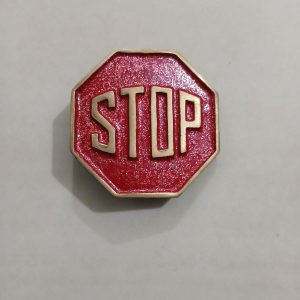 Stop Sign vintage belt buckle – front view