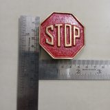 Stop Sign vintage belt buckle – with ruler for size