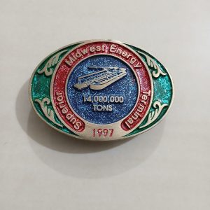 Superior Midwest Energy Terminal 1997 vintage belt buckle – front view