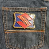 Suzuki vintage belt buckle – on jeans back pocket