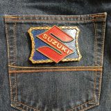 Suzuki vintage belt buckle – on jeans back pocket