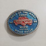 SWEPI Best of the West 1988 Road Rally vintage belt buckle – front view