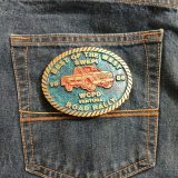 SWEPI Best of the West 1988 Road Rally vintage belt buckle – on jeans back pocket