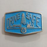 Texaco Drive Safe vintage belt buckle – front view