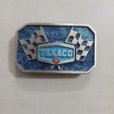 Texaco Racing Flags vintage belt buckle – front view