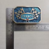 Texaco Racing Flags vintage belt buckle – with ruler for size