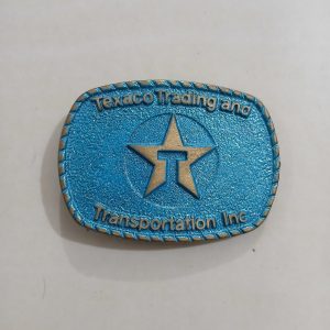Texaco Trading and Transportation vintage belt buckle – front view